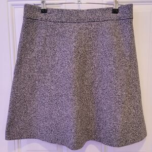 LOFT Petites Skirt A-Line MP Heather Gray Knit Pull On Preppy Workwear Teacher